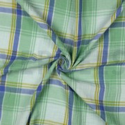 DOUBLE GAUZE YARN DYED CHECKS GREEN (thumbnail) #3