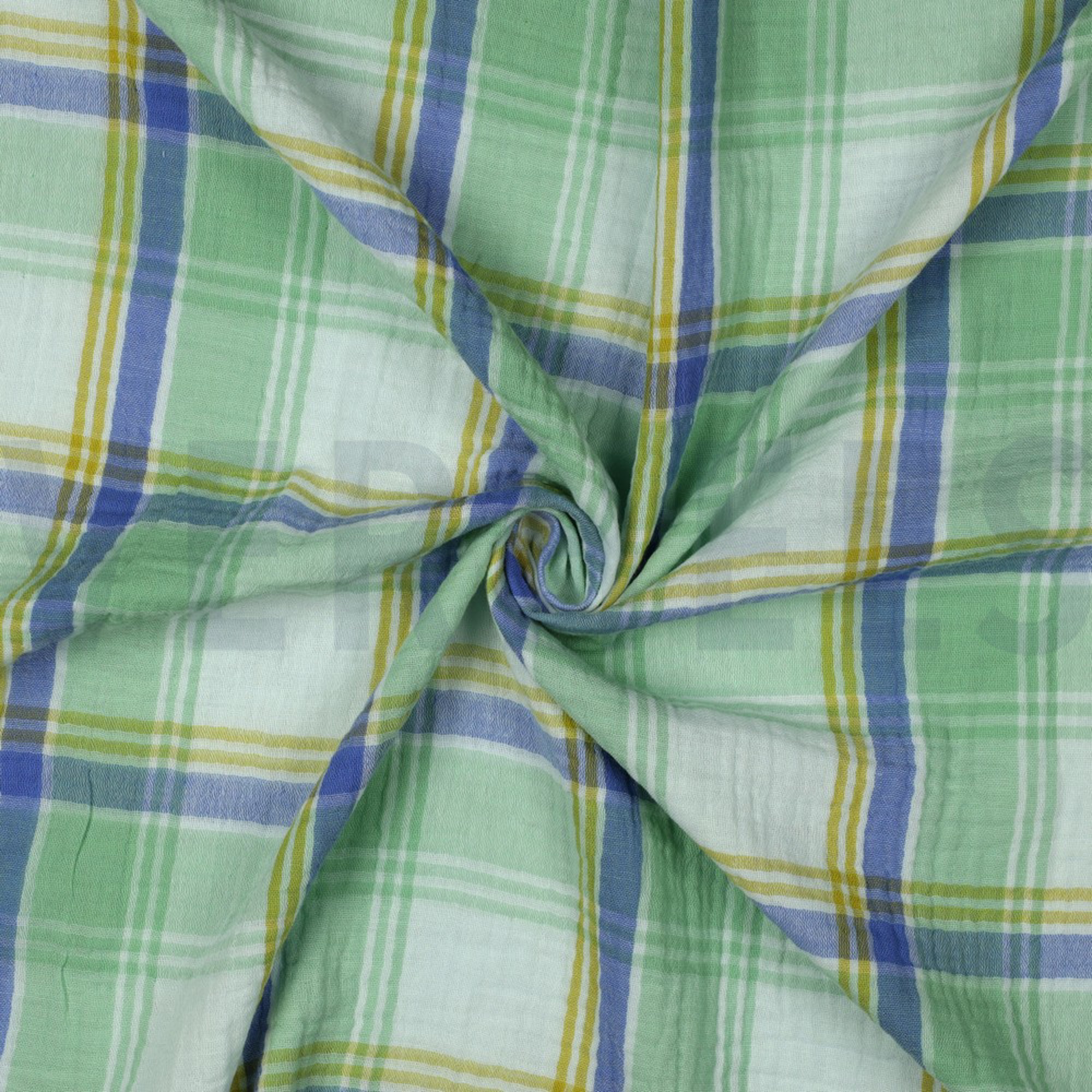 DOUBLE GAUZE YARN DYED CHECKS GREEN (high resolution) #3