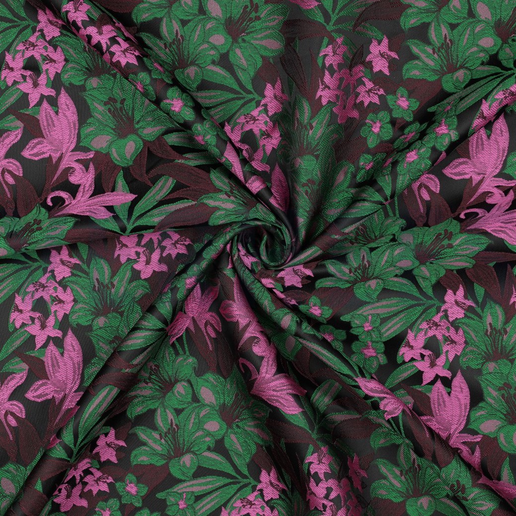 JACQUARD FLOWERS DARK GREEN #3