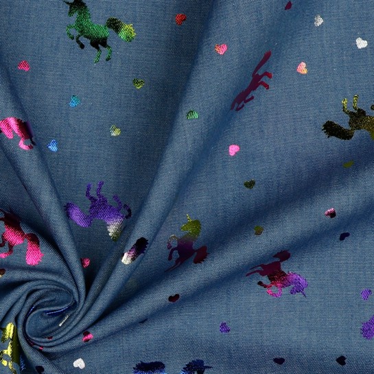 JEANS FOIL UNICORNS BLEACHED #7