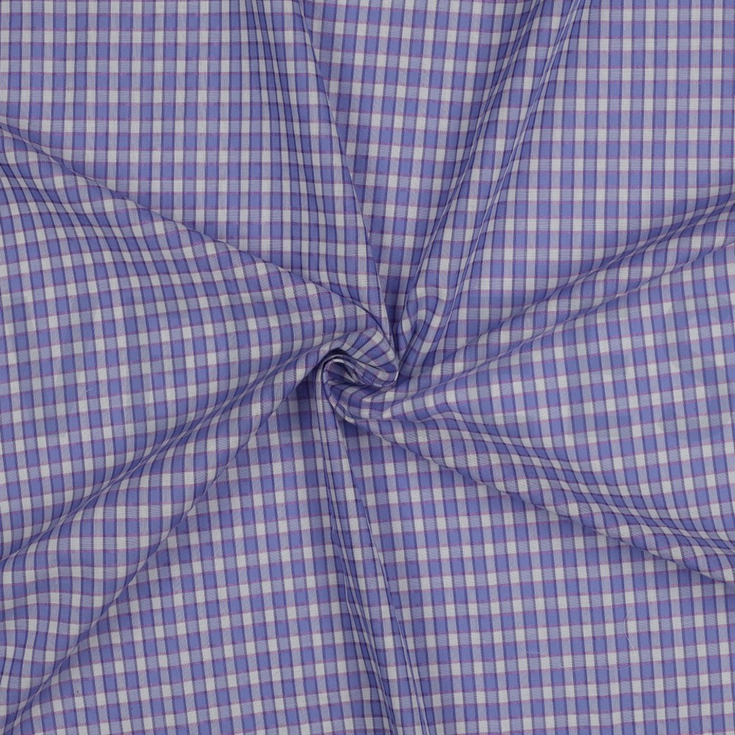 COTTON YARN DYED CHECKS SHINY THREAD LAVENDER #3