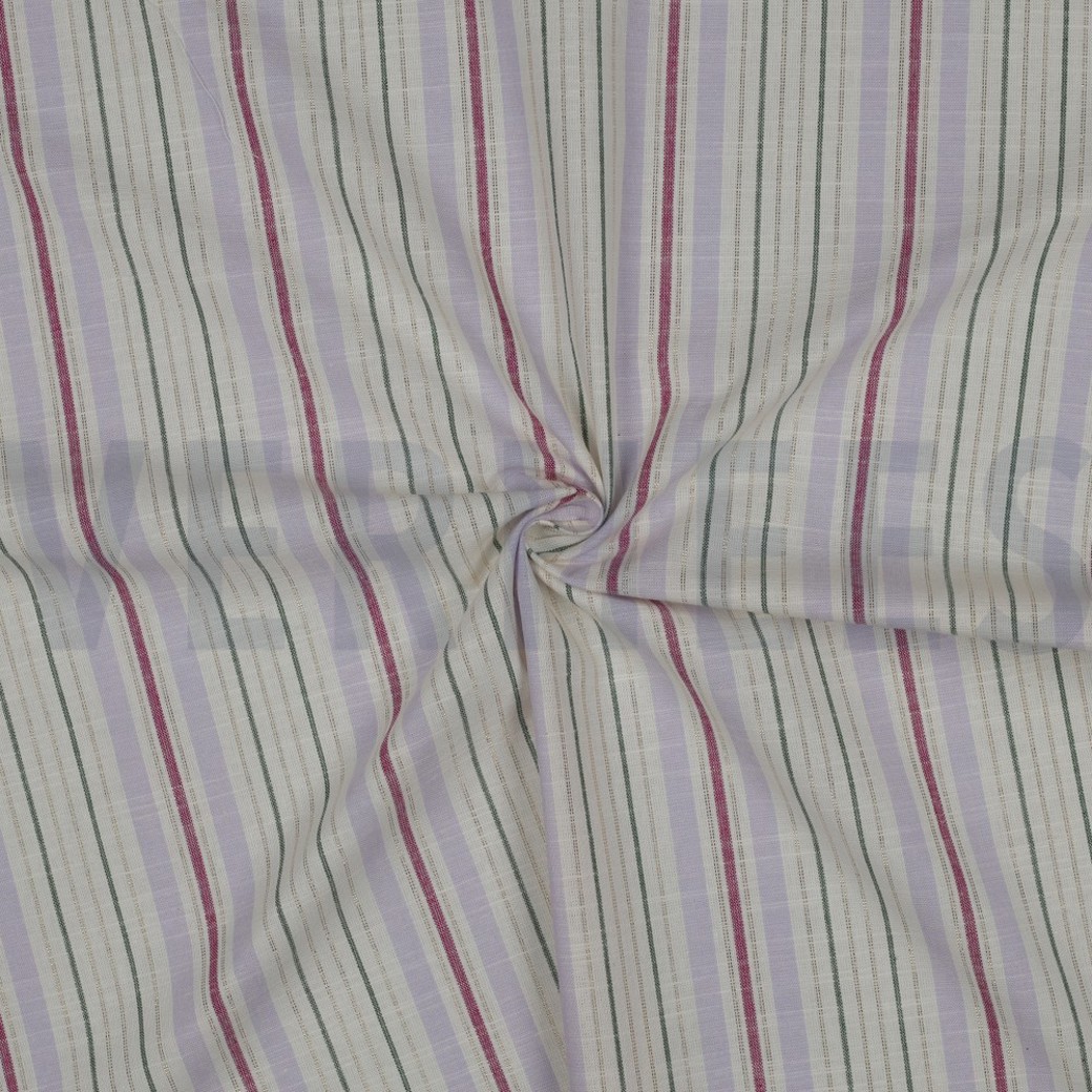 COTTON YARN DYED STRIPES LUREX LILAC #3