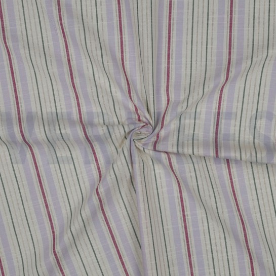 COTTON YARN DYED STRIPES LUREX LILAC #7