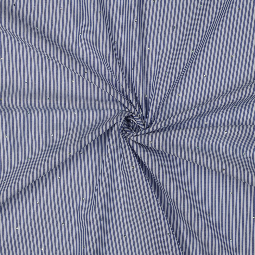 COTTON YARN DYED STRIPES WITH STUDS BLUE #3