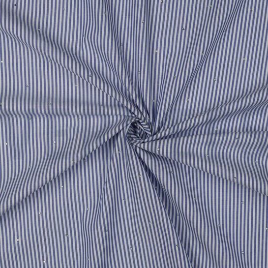 COTTON YARN DYED STRIPES WITH STUDS BLUE #7