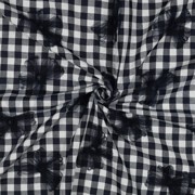 COTTON YARN DYED CHECKS TULE FLOWERS NAVY (thumbnail) #3
