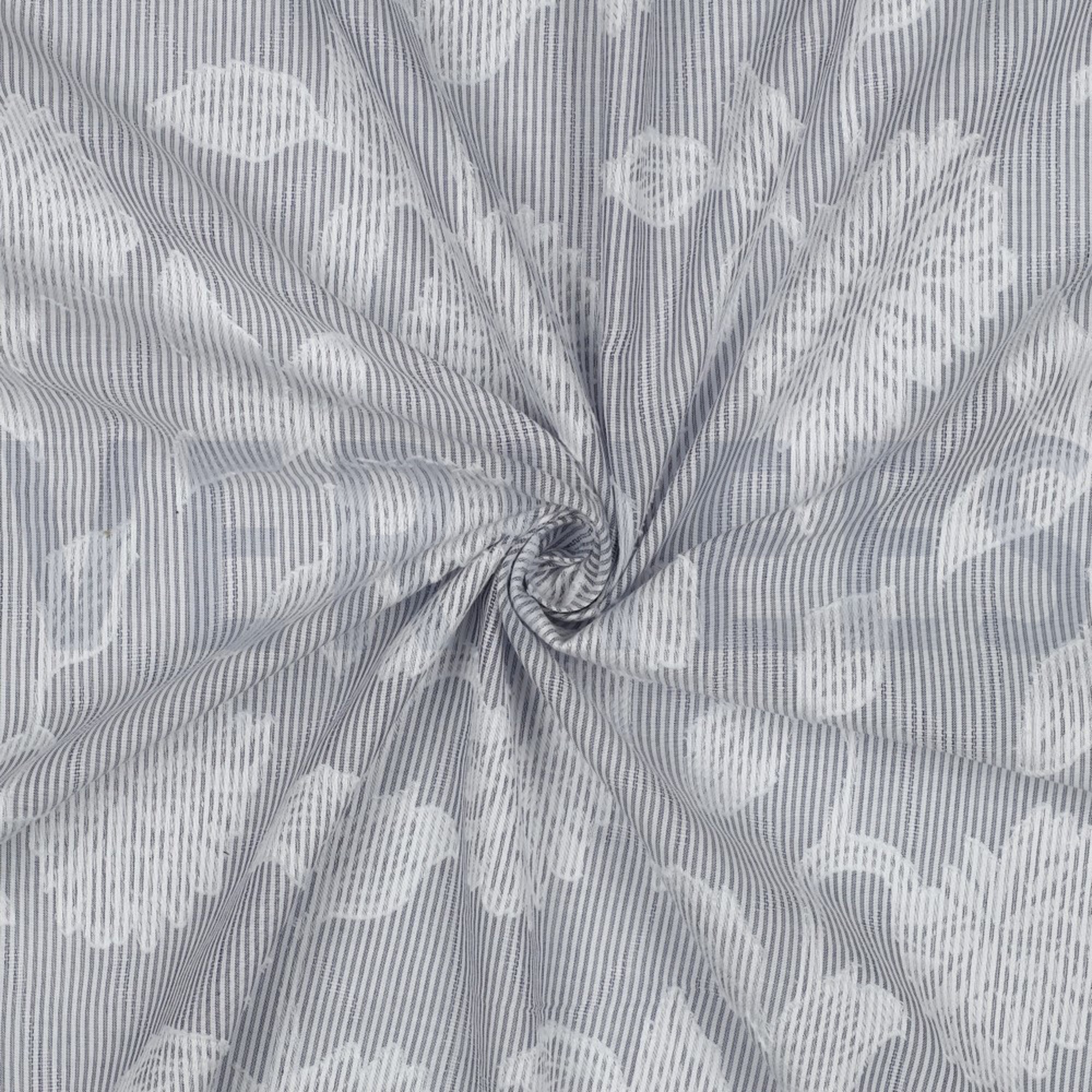 COTTON YARN DYED STRIPES JACQUARD FLOWERS NAVY (high resolution) #3