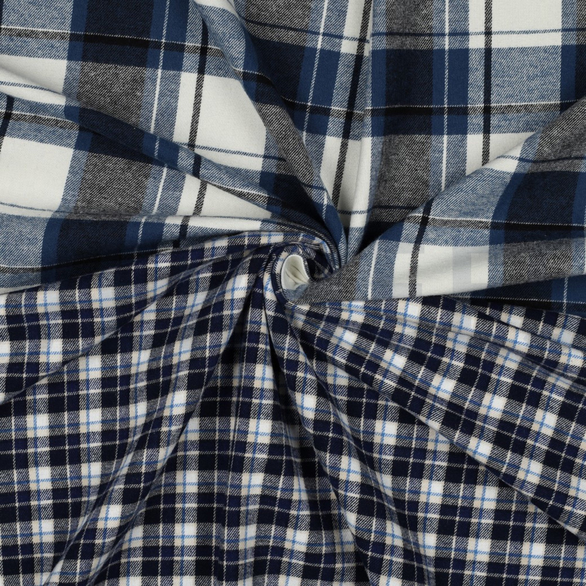 COTTON YARN DYED BRUSHED CHECKS NAVY (high resolution) #3