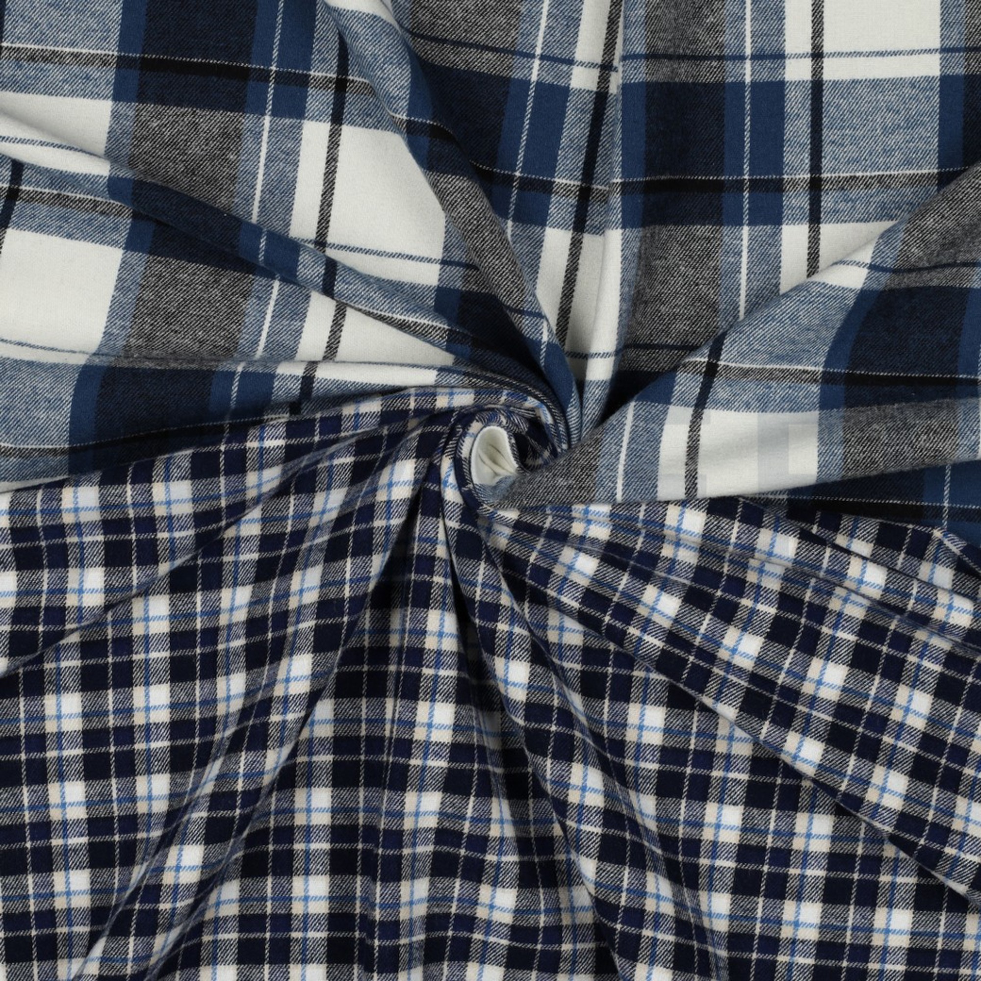 COTTON YARN DYED BRUSHED CHECKS NAVY (high resolution) #3
