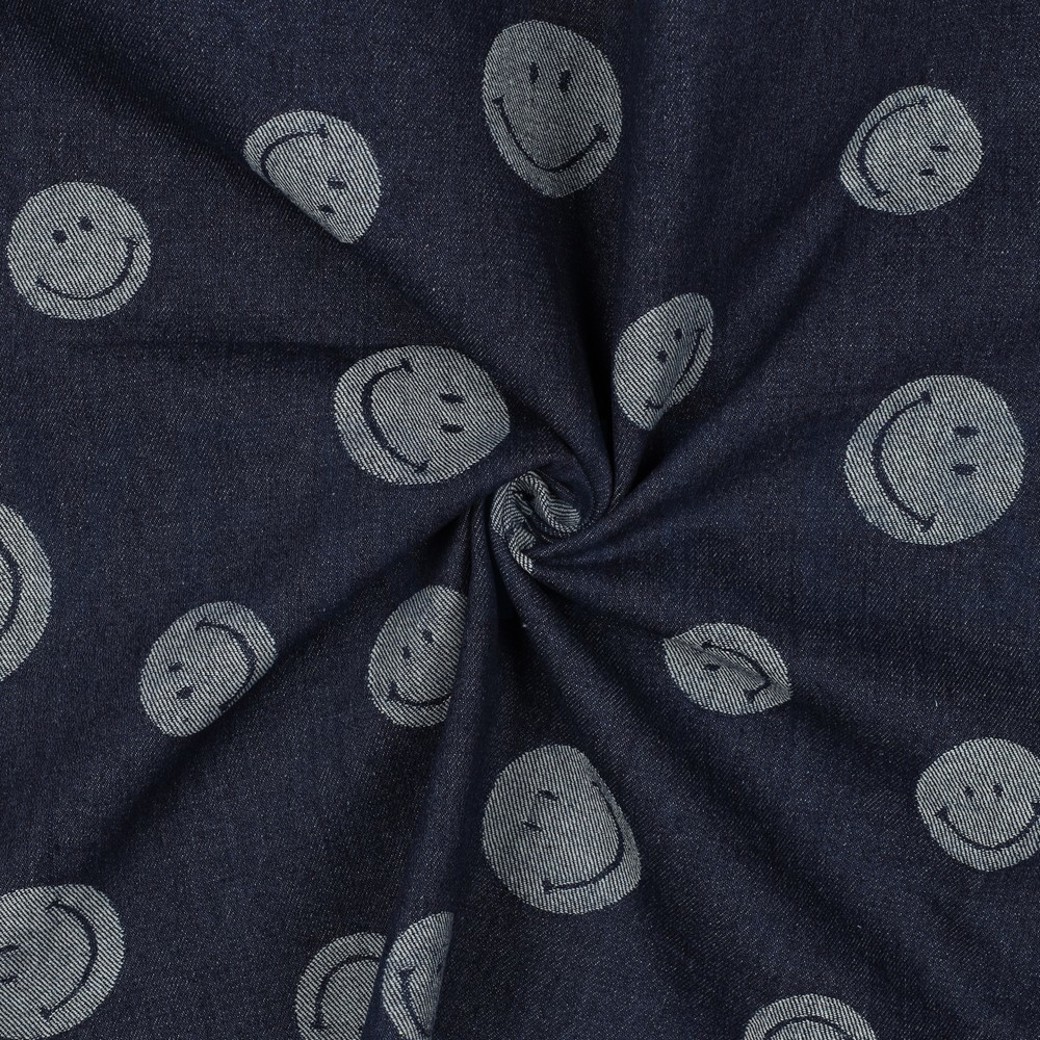 DENIM JACQUARD SMILEYS INDIGO #3