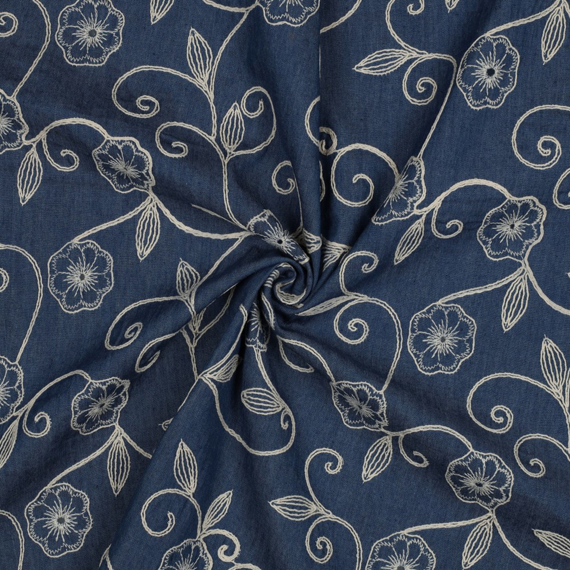 DENIM EMBROIDERY FLOWERS JEANS (high resolution) #3
