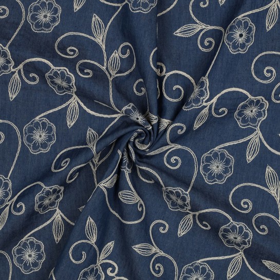 DENIM EMBROIDERY FLOWERS JEANS #7