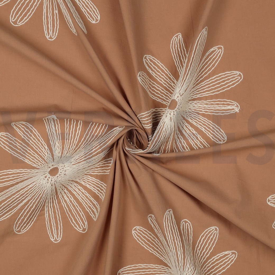 COTTON EMBROIDERY FLOWERS CINNAMON #3
