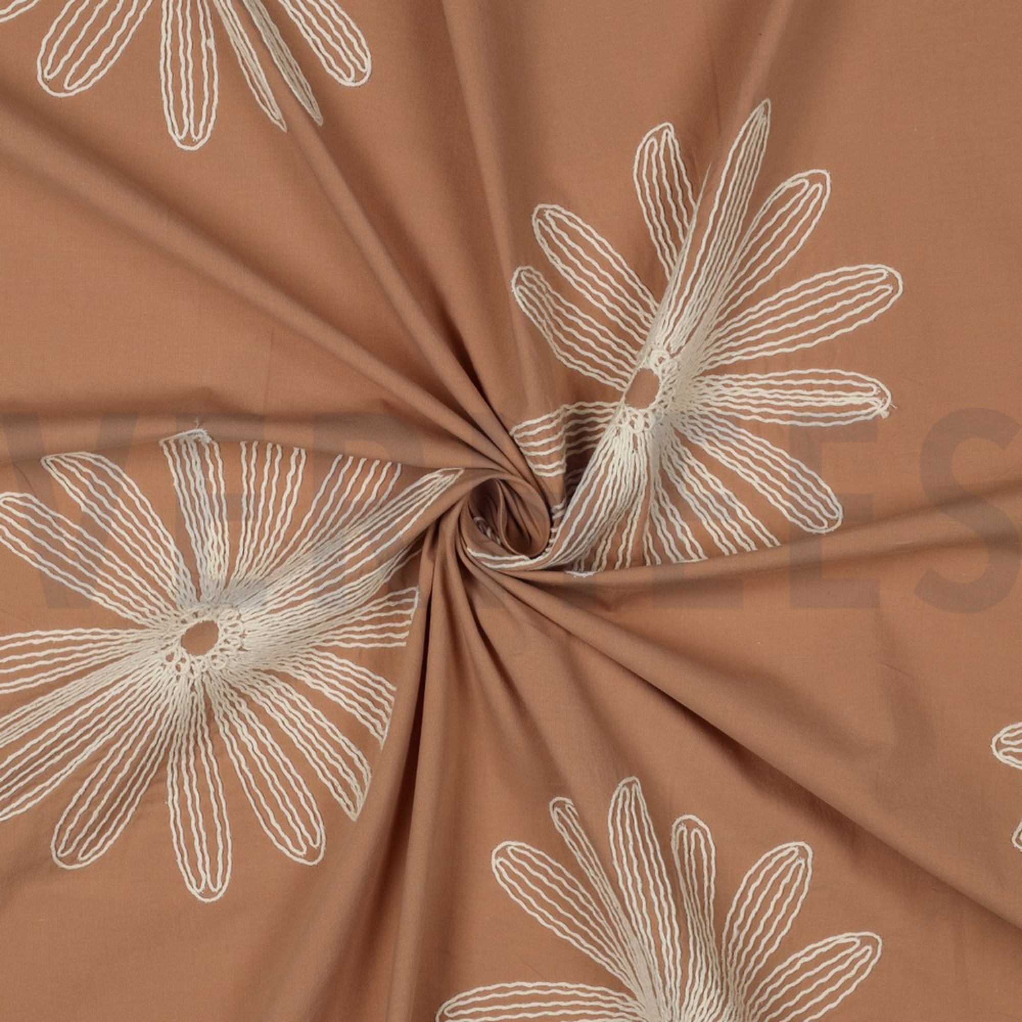 COTTON EMBROIDERY FLOWERS CINNAMON (high resolution) #3