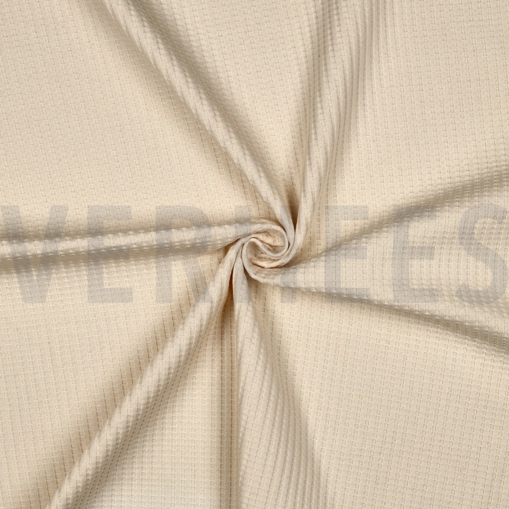 COTTON KNITTED WAFFLE GOTS NATURAL #3
