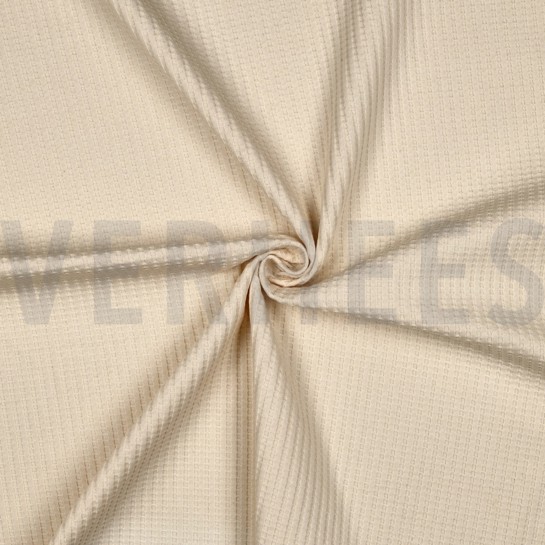COTTON KNITTED WAFFLE GOTS NATURAL #7