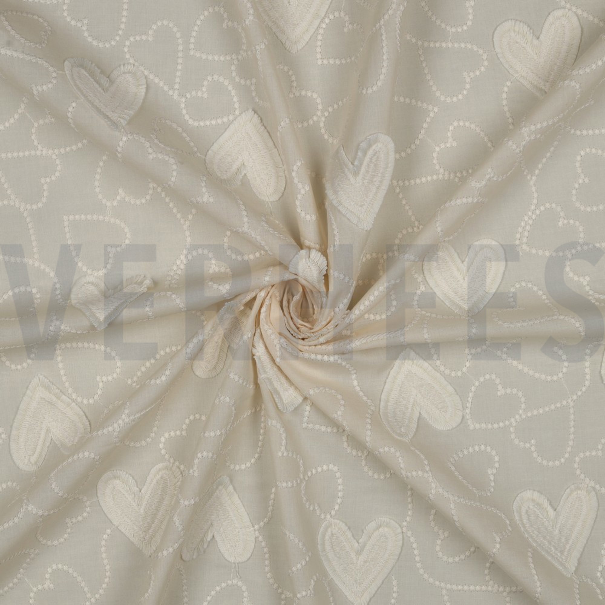 COTTON VOILE HEARTS ECRU (high resolution) #3