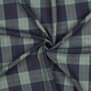 LINEN VISCOSE YARN DYED CHECKS GREEN (thumbnail) #3