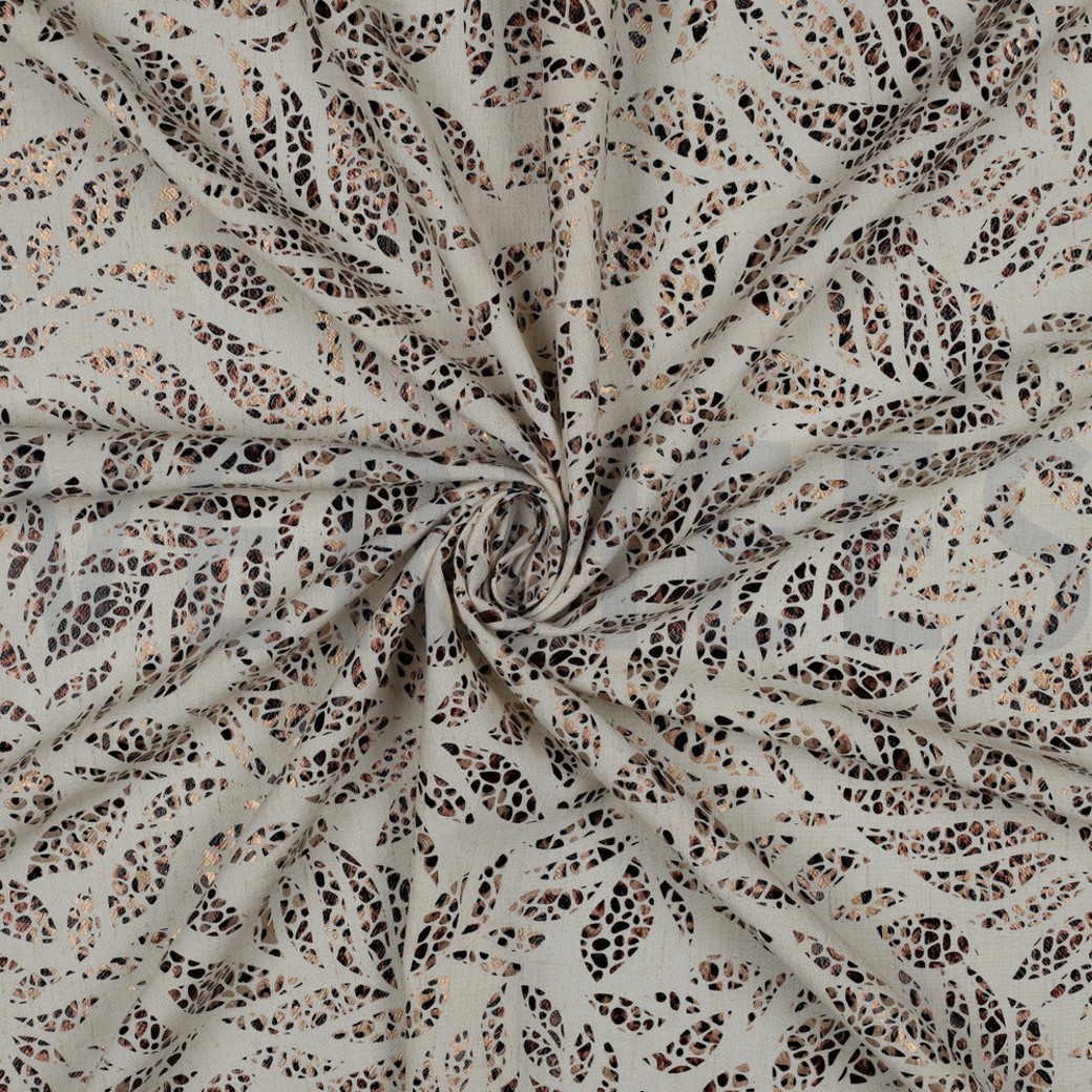 LINEN VISCOSE FOIL LEAVES BRONZE #3