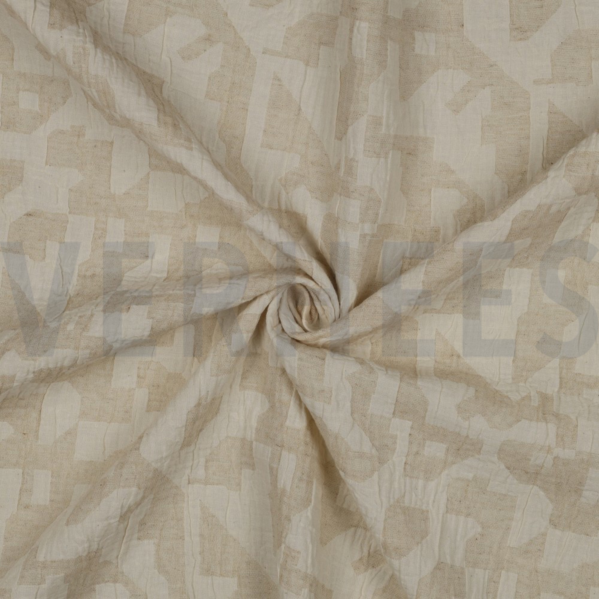 LINEN COTTON JACQUARD ABSTRACT NATURAL (high resolution) #3