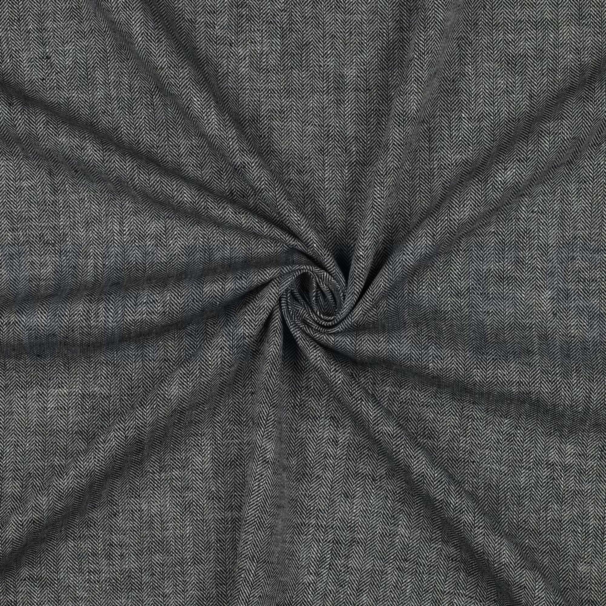 LINEN COTTON HERRINGBONE BLACK (high resolution) #3
