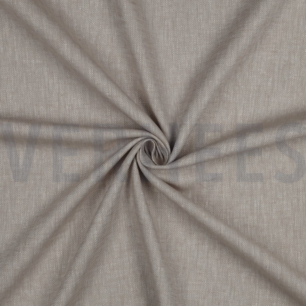 LINEN COTTON HERRINGBONE BEIGE #3