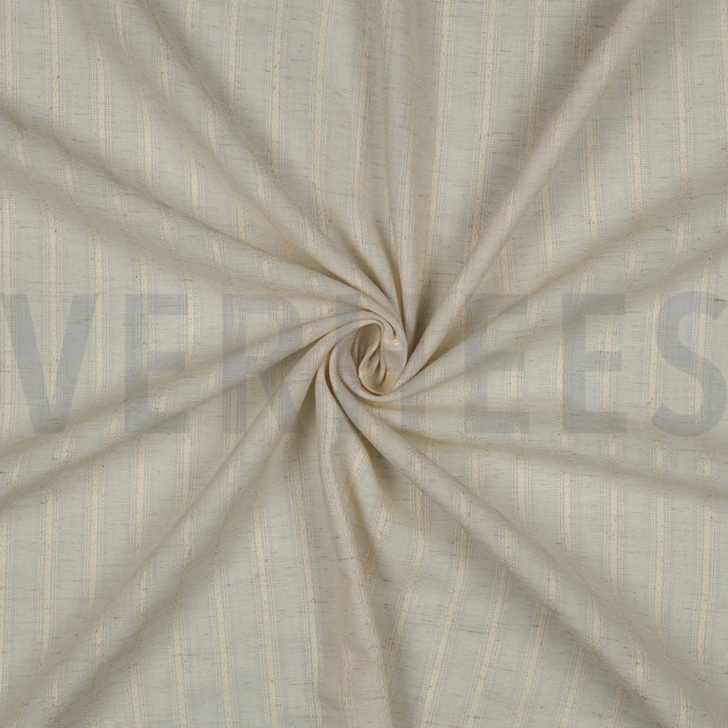 LINEN COTTON JACQUARD STRIPES BEIGE #3