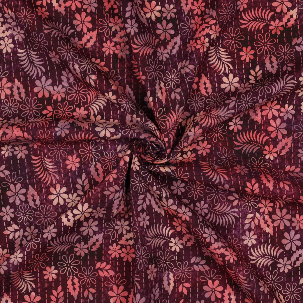 HANDCRAFTED BATIK VISCOSE CERISE #3