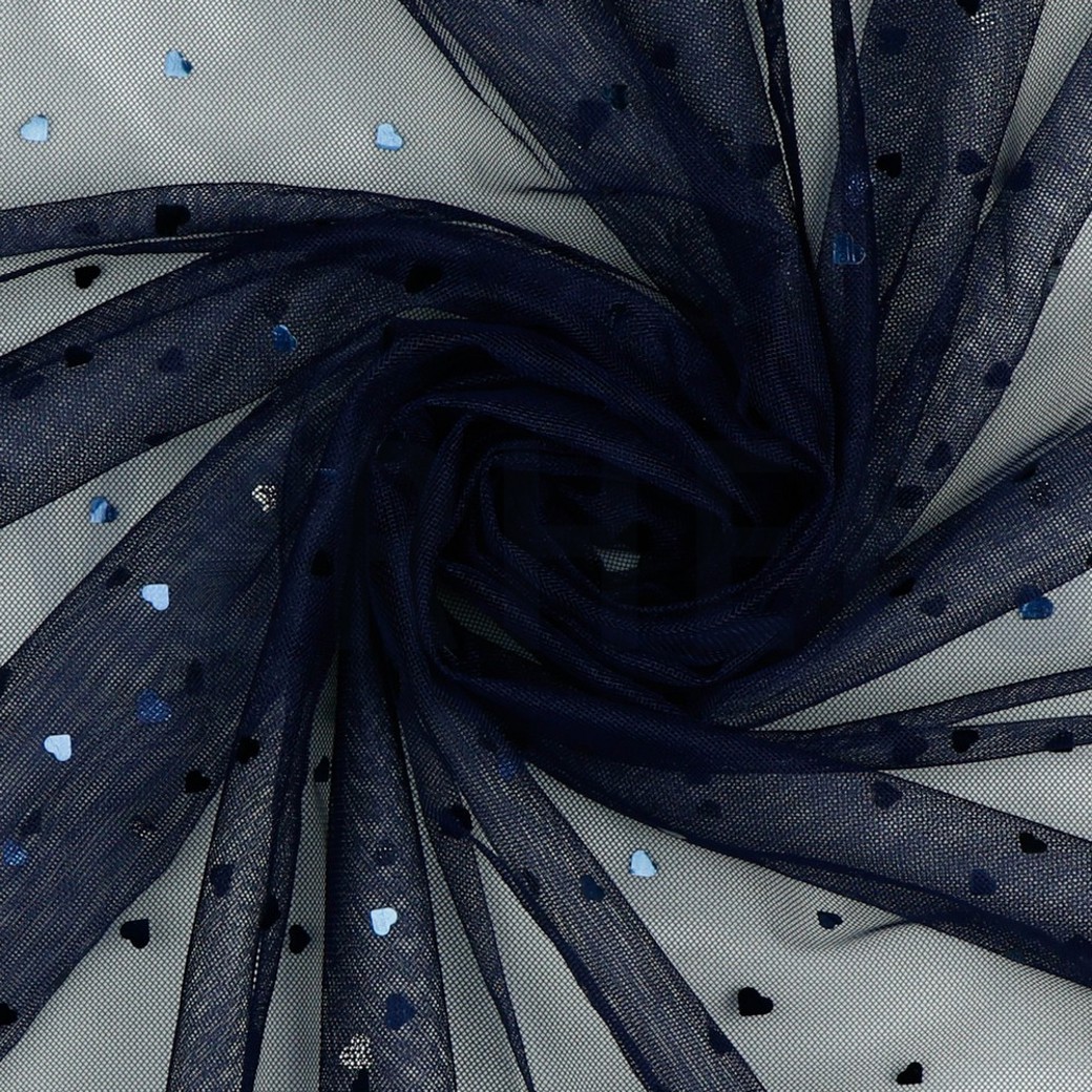 ROYAL TULE HEARTS NAVY #3
