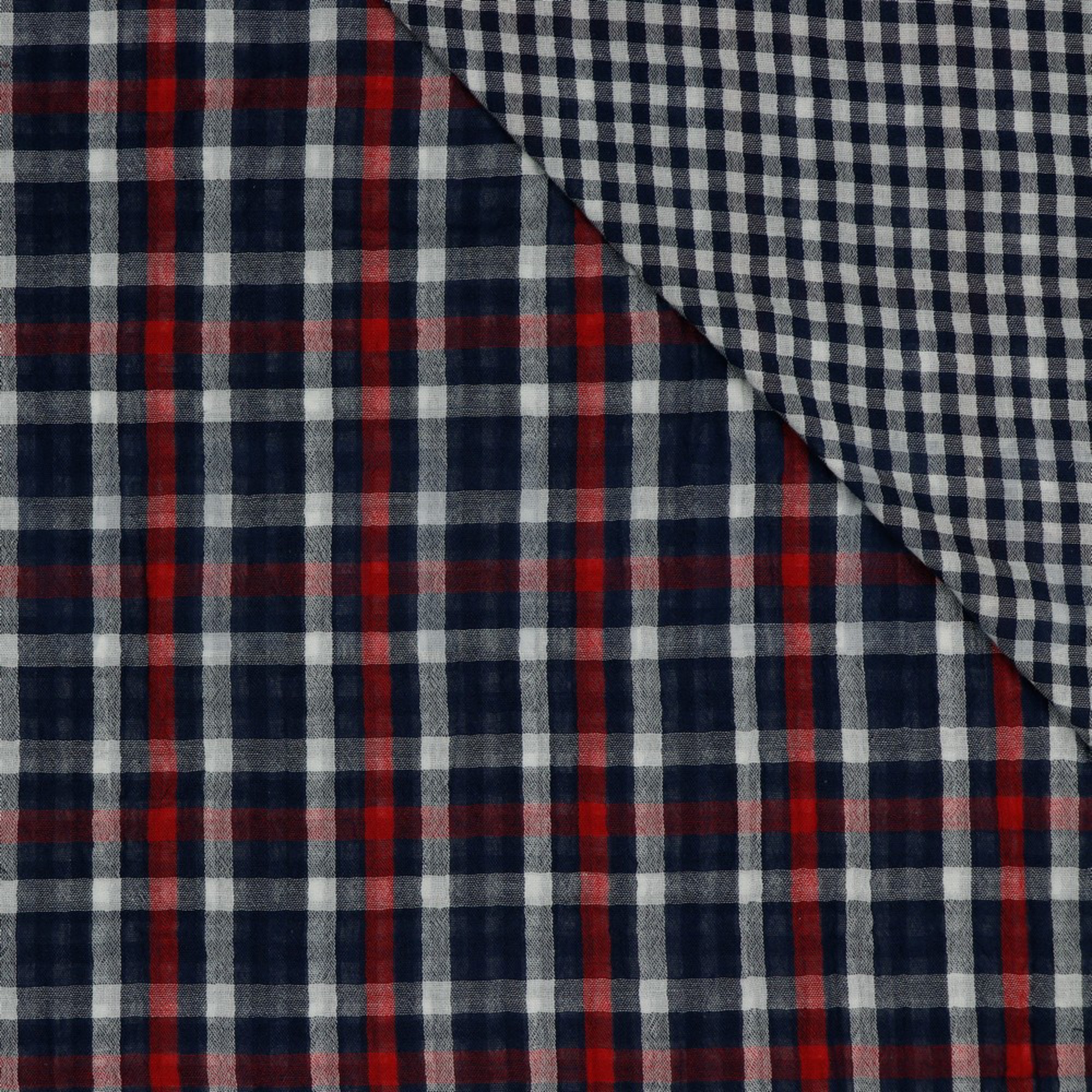 DOUBLE GAUZE DOUBLE SIDED CHECKS NAVY (high resolution) #3