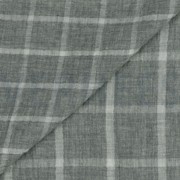 DOUBLE GAUZE MELANGE DOUBLE SIDED CHECK LIGHT GREY MELANGE (thumbnail) #3