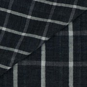 DOUBLE GAUZE MELANGE DOUBLE SIDED CHECK NAVY MELANGE (thumbnail) #3