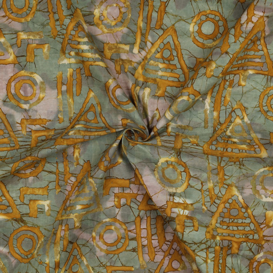 HANDCRAFTED BATIK COTTON OCHRE #3