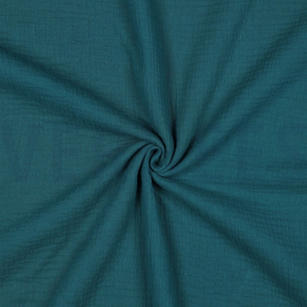 DOUBLE GAUZE GOTS DARK CYAN #3