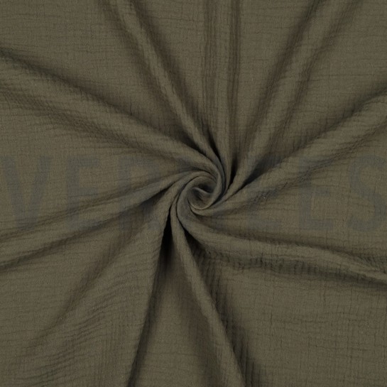 DOUBLE GAUZE GOTS DARK MOSS GREEN #7