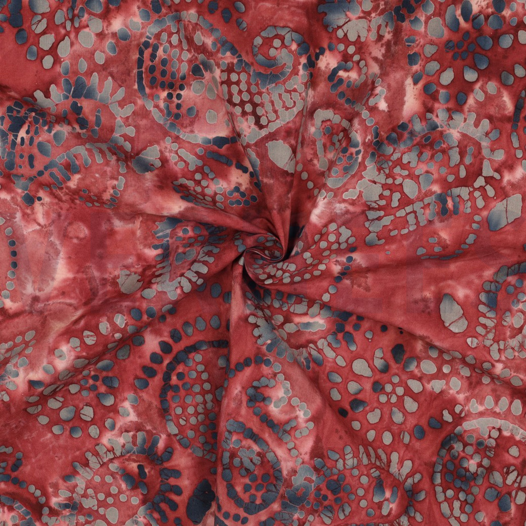 HANDCRAFTED BATIK COTTON DARK RED (high resolution) #3