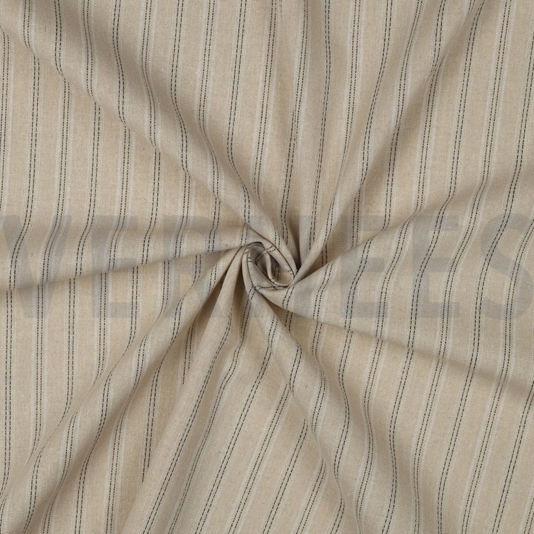 LINEN VISCOSE LUREX STRIPES ECRU #3