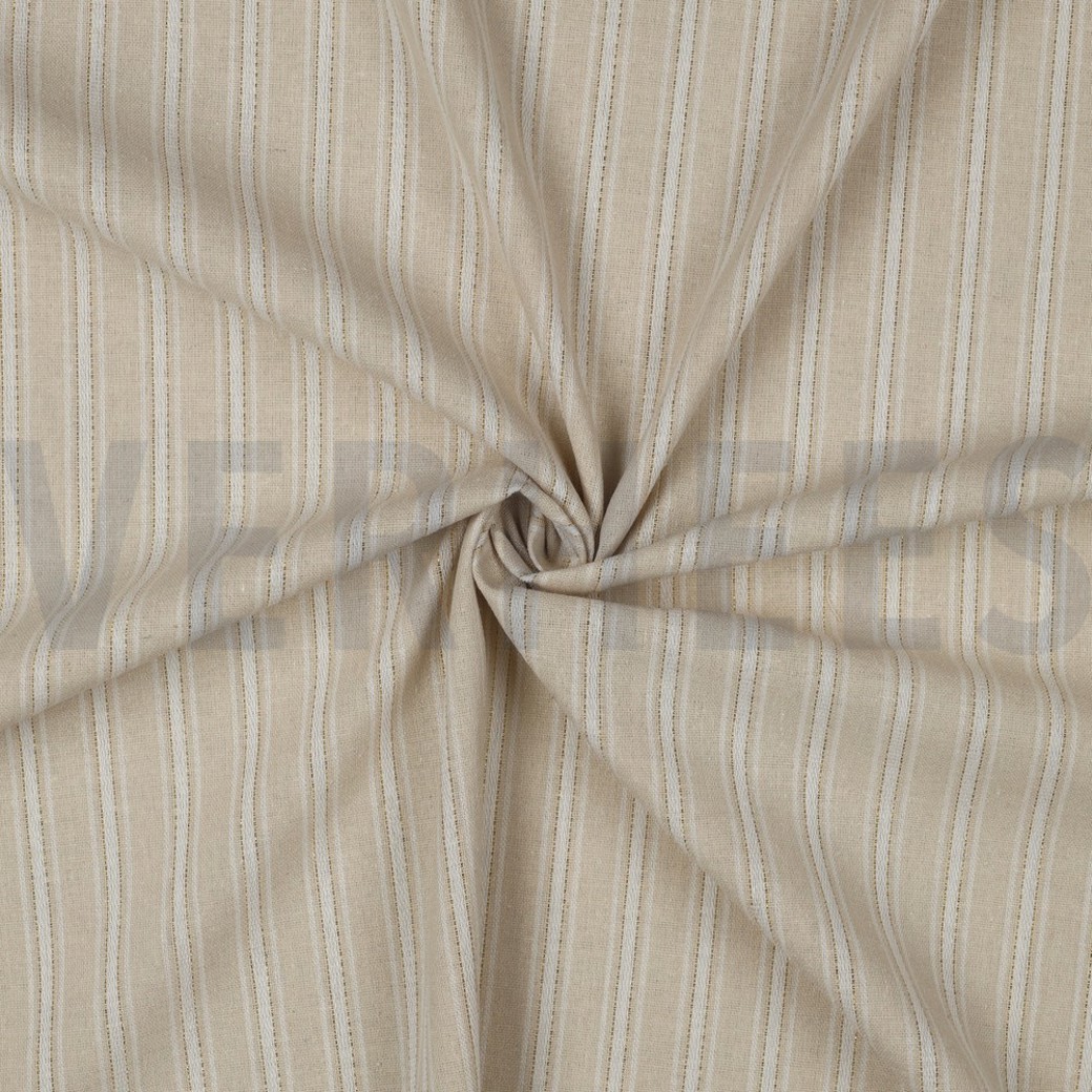 LINEN VISCOSE LUREX STRIPES ECRU #3