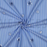 COTTON STRIPES SEQUINS FLOWERS BLUE (thumbnail) #3