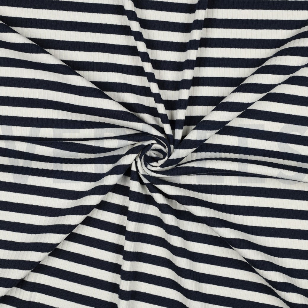 RIB YARN DYED STRIPE NAVY/ECRU #3