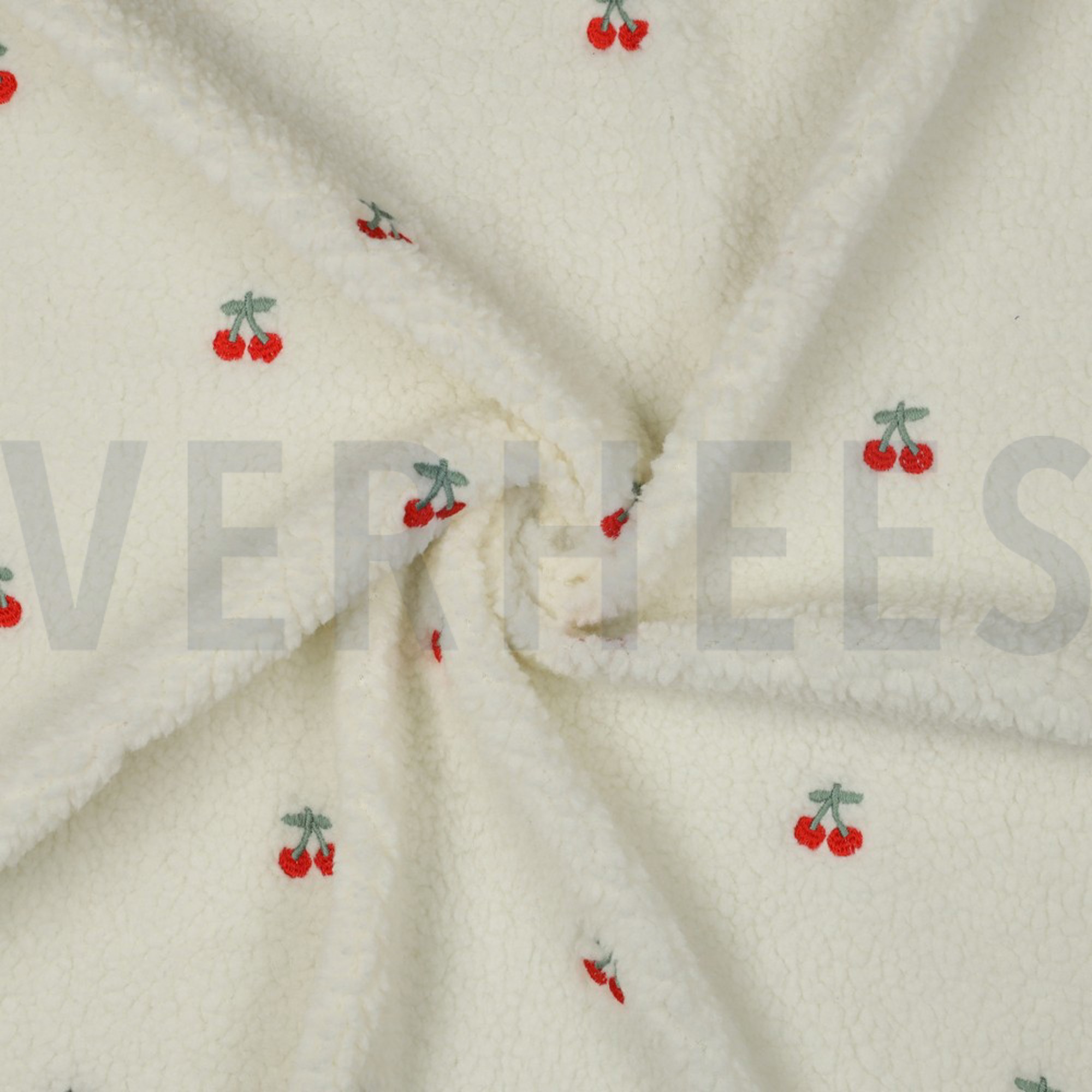 TEDDY EMBROIDERY CHERRIES ECRU (high resolution) #3