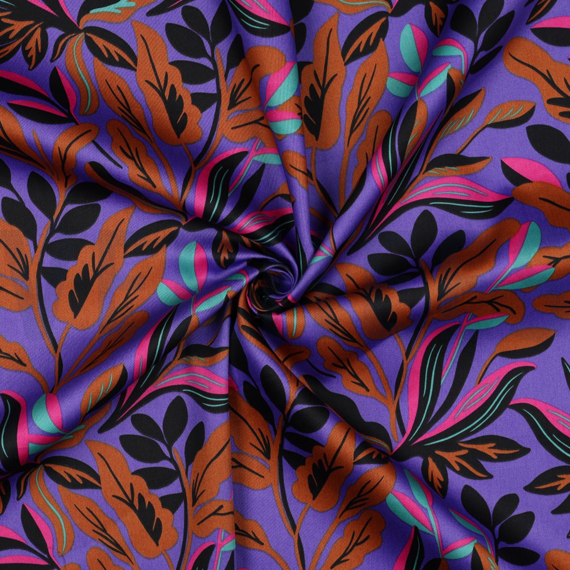 COTTON SATIN LUSH LEAVES NERIDA HANSEN PURPLE (high resolution) #3