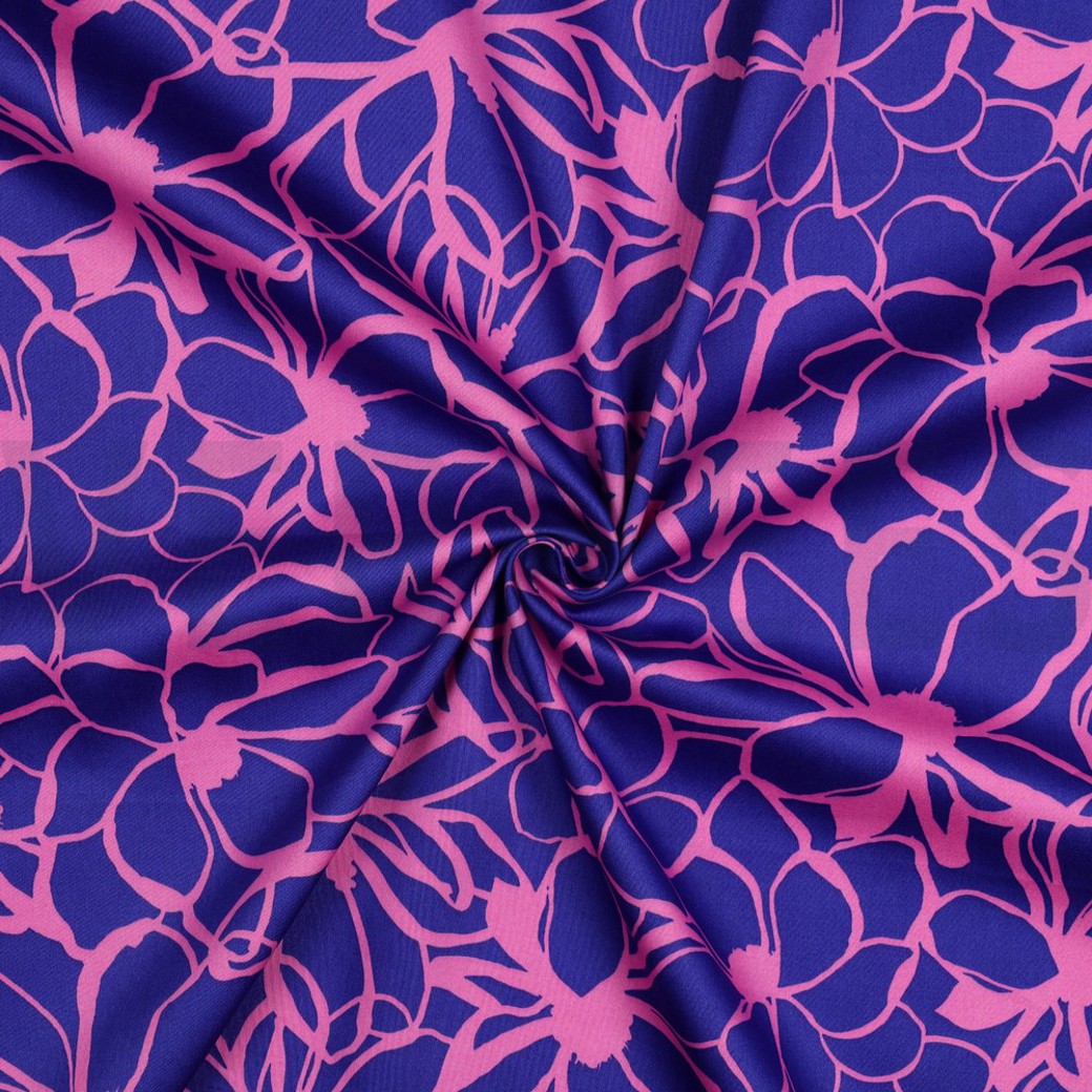 COTTON SATIN MAGNOLIA NERIDA HANSEN ROYAL BLUE #3