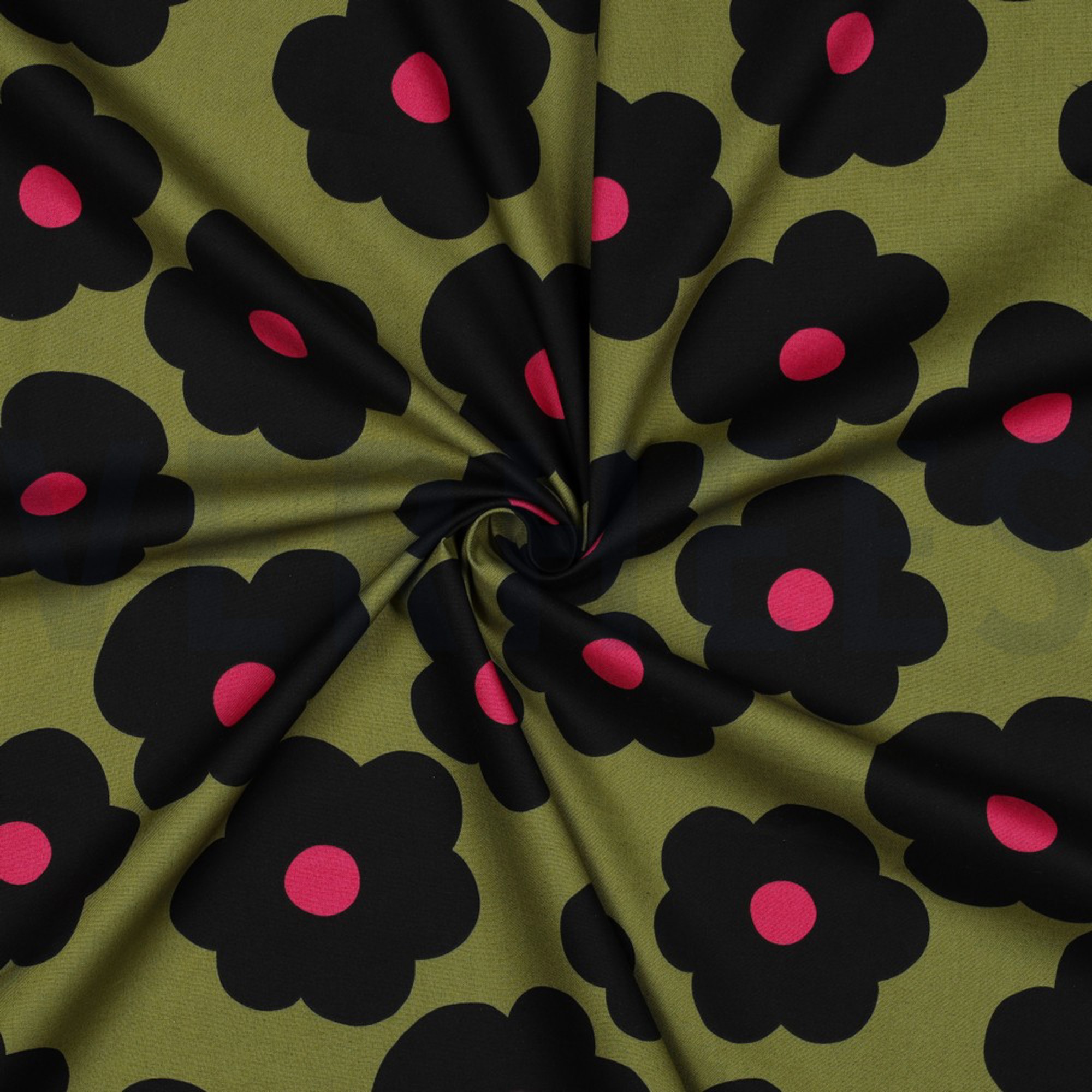 FINE POPLIN BIG FLOWER NERIDA HANSEN MOSS GREEN (high resolution) #3