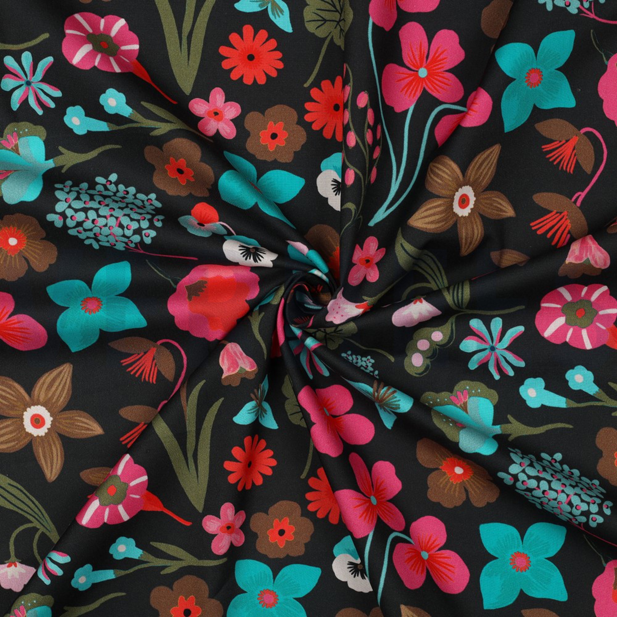 FINE POPLIN DIGITAL MEADOW FLOWER NERIDA HANSEN JET BLACK (high resolution) #3