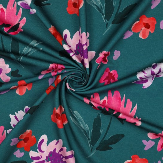 FRENCH TERRY DIGITAL COLETTE NERIDA HANSEN PETROL #7