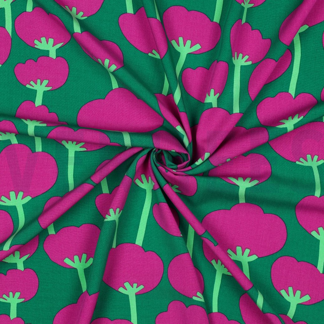 LENZING ECOVERO POPPIES NERIDA HANSEN DARK GREEN #3