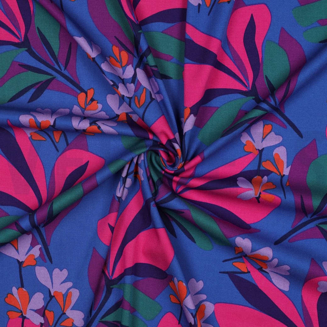 ROSELLA STRETCH SPRING GARDEN NERIDA HANSEN ROYAL BLUE / MAGENTA #3