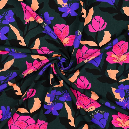 LENZING™ ECOVERO™ AMIRA FLORAL NERIDA HANSEN DARK GREEN #7