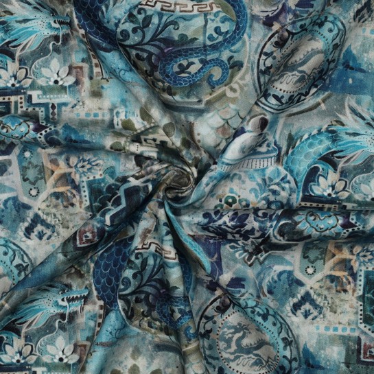 CANVAS DIGITAL ORIENTALISCH PETROL #7